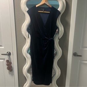 Maggy London faux wrap velvet dress